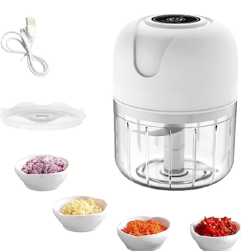 Mini Processador USB 250ML Elétrico de Alimentos Multicolorido Portátil Com 3 Lâminas De Aço Inox Bivolt